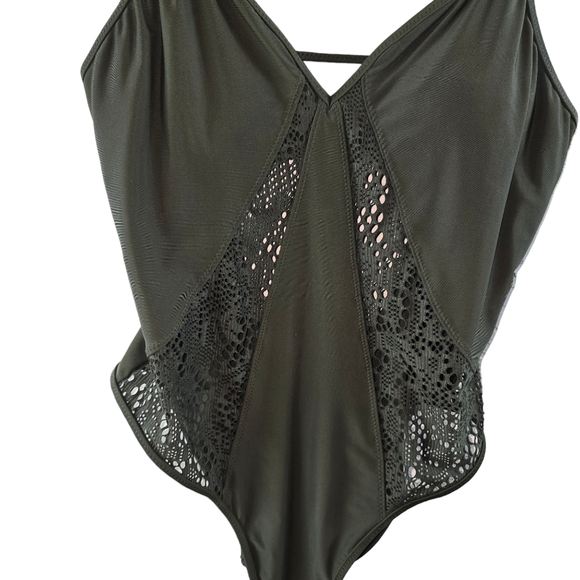 ⭐️NWOT Mossimo Olive Green One Piece Swimwear Sz XL - Picture 5 of 9